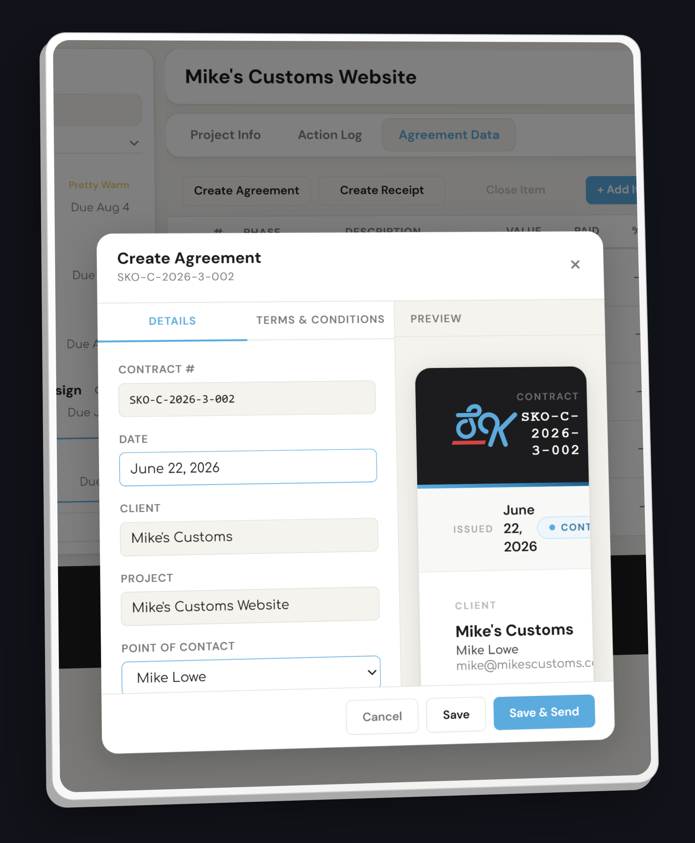 Agreement & Invoice Management